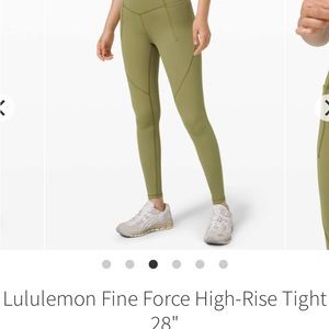lululemon “Fine Force” High-Rise Tights 28”